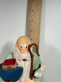 Wooden NOAH figurine with boat, staff, and dove - thumbnail 4 of 4