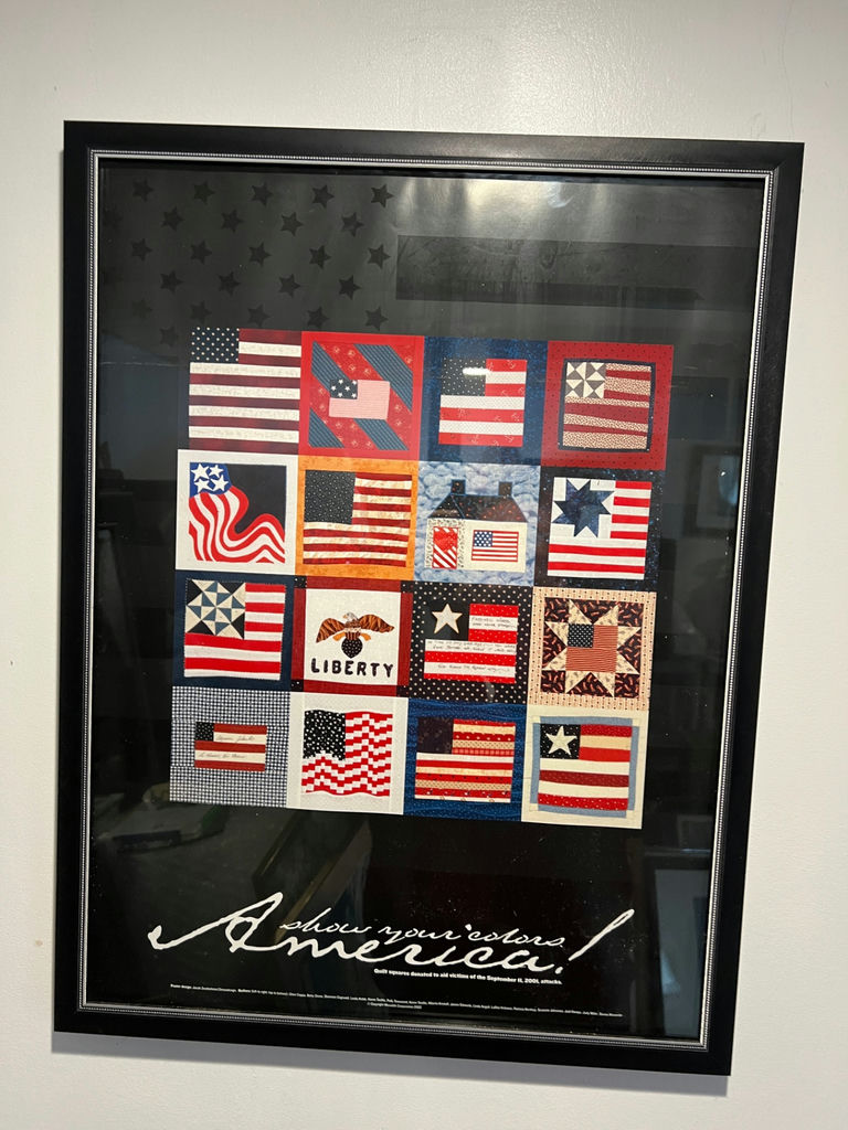 Patriotic quilt-square collage poster - 25" X 19" - image 1 of 5
