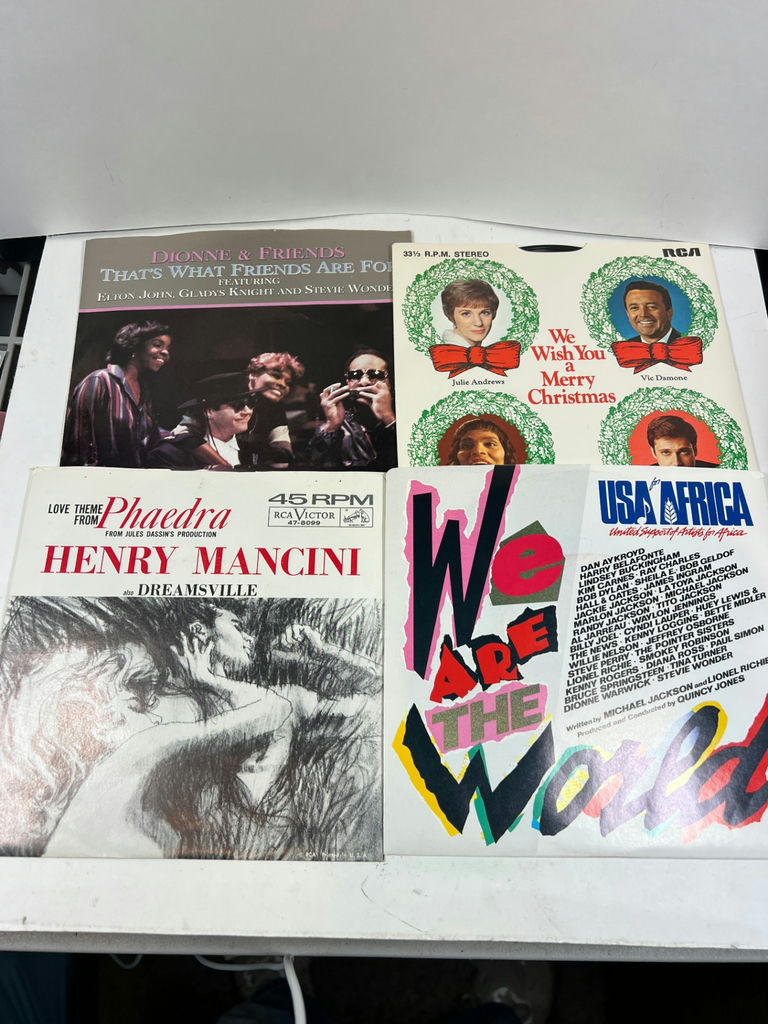 Collection of 60 vintage vinyl 45's records and a metal storage box - image 7 of 17