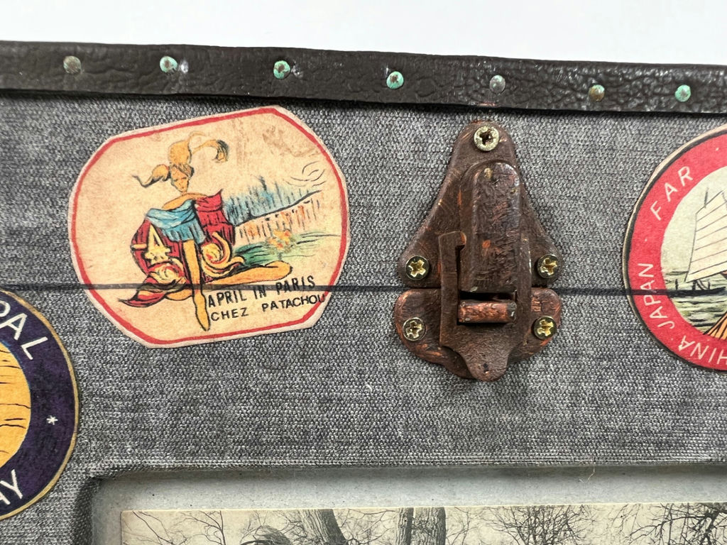 Vintage travel trunk photo frame with sticker collage 10 X 8 - image 3 of 4