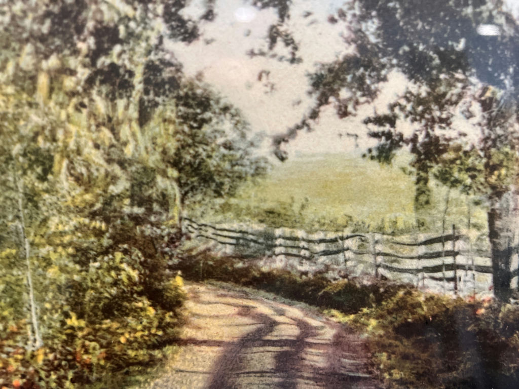 Framed landscape print titled 'A Checkered Road' 14 X 11 - image 4 of 4