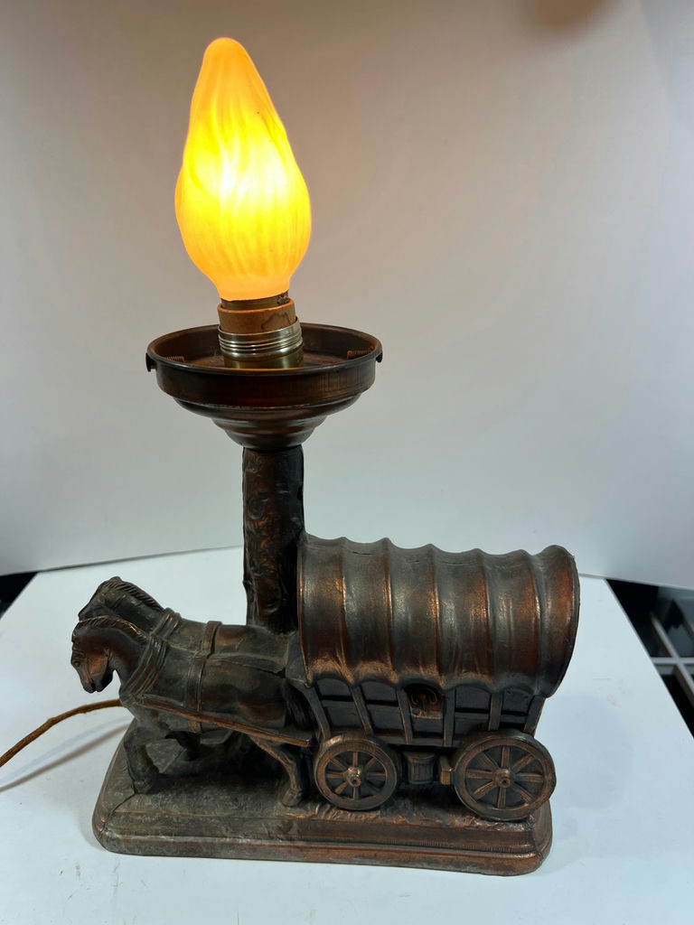 Antique train locomotive lamp - Missing Glass - 16" Tall - image 1 of 6