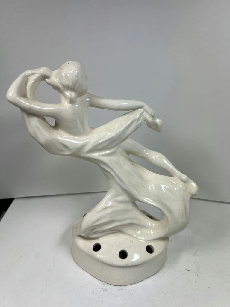 White ceramic dancing figure sculpture - image 3 of 5