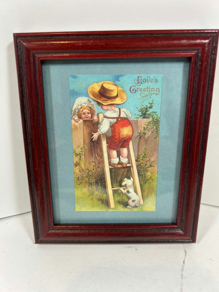 Framed vintage postcard-style illustration 6 X 5 - image 1 of 3