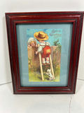 Framed vintage postcard-style illustration 6 X 5 - thumbnail 1 of 3