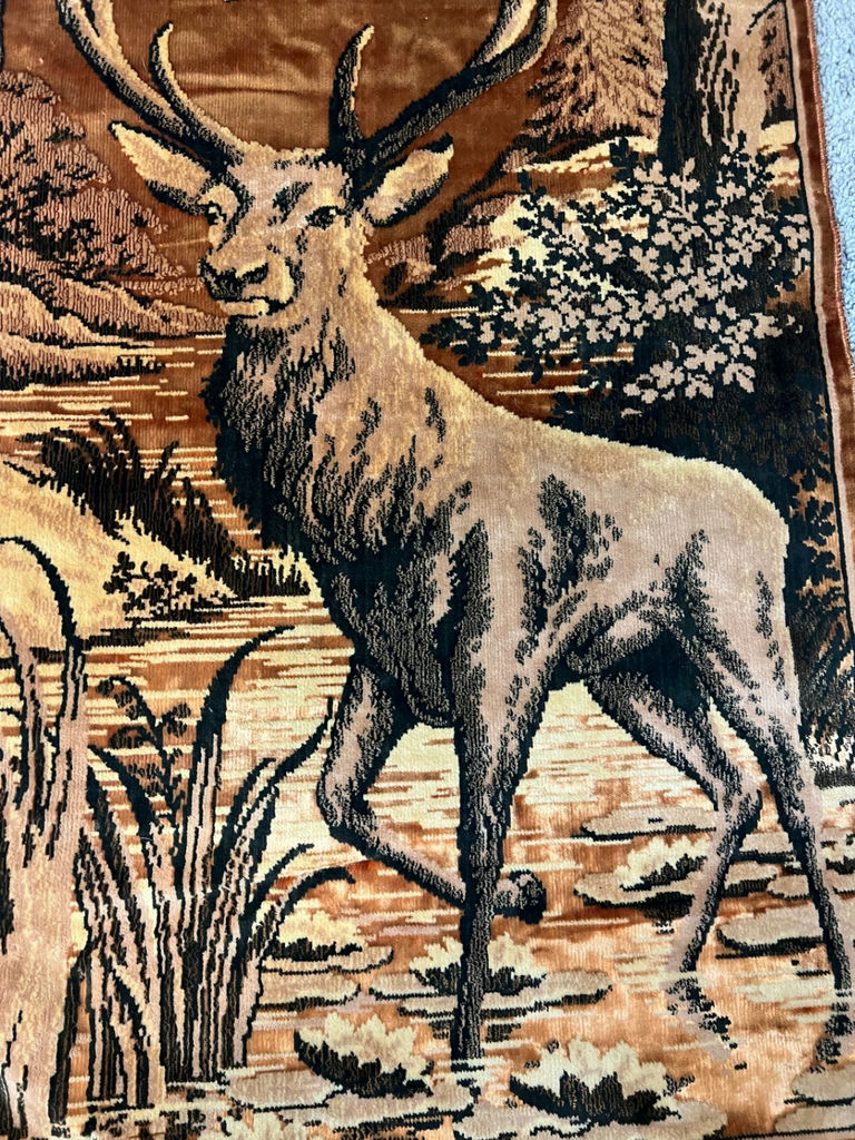 Deer tapestry wall hanging - ade in Belgium - 39" x 24" - image 3 of 5