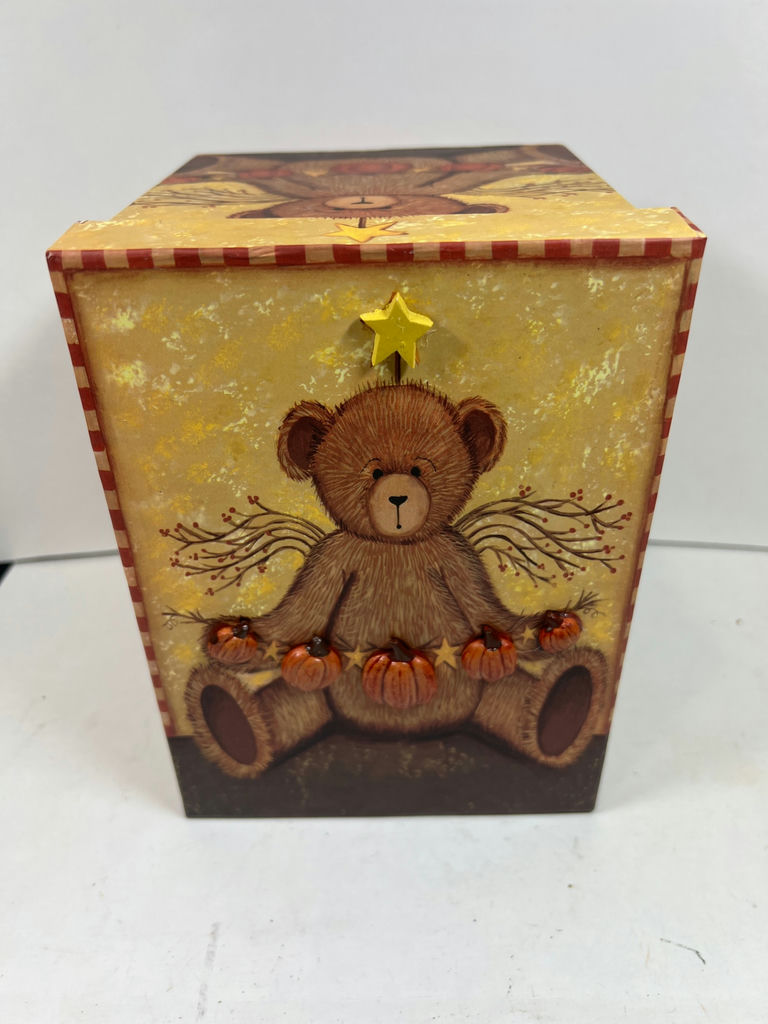 Bear and Pumpkin Themed Decorative Box - image 1 of 4