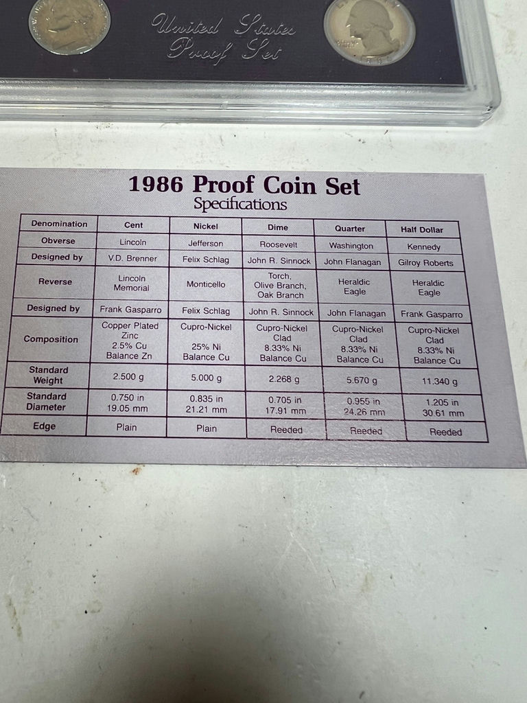 1986 United States Proof Coin Set in Purple Case - image 7 of 7