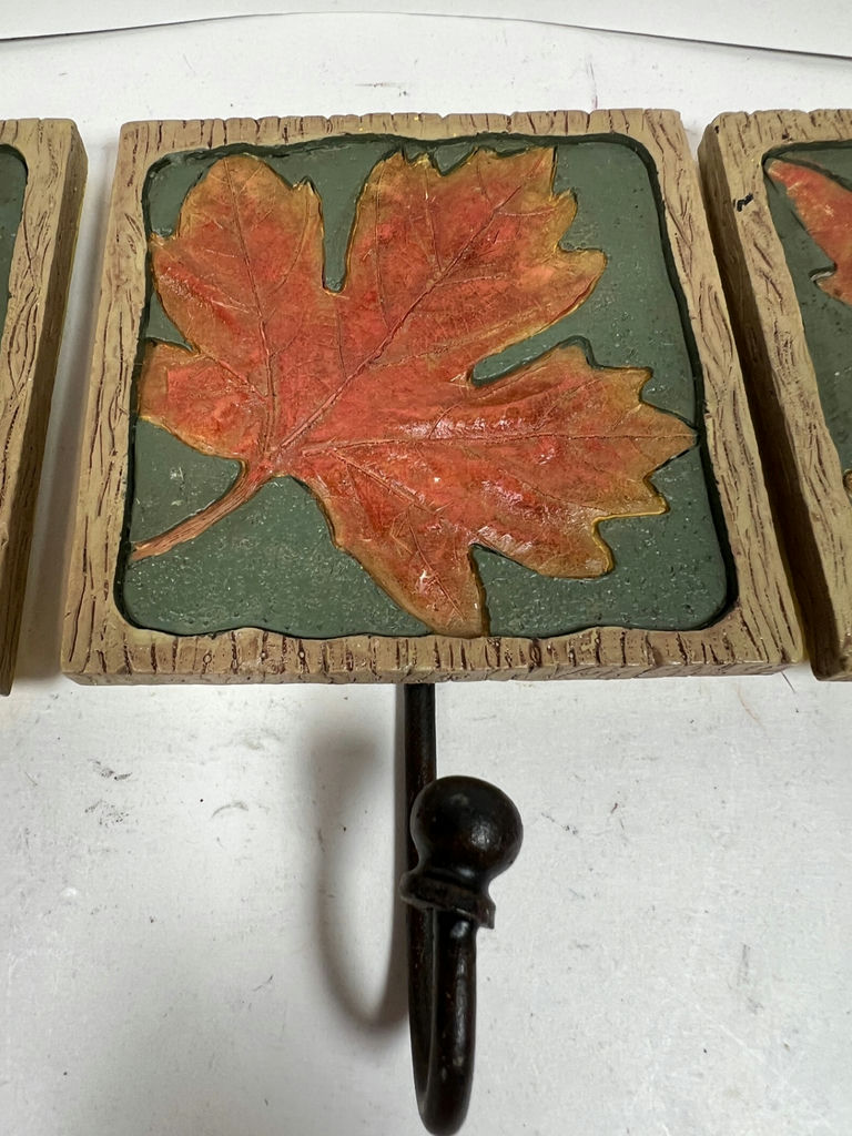 Three Tile Leaf Hook Rack - image 2 of 3