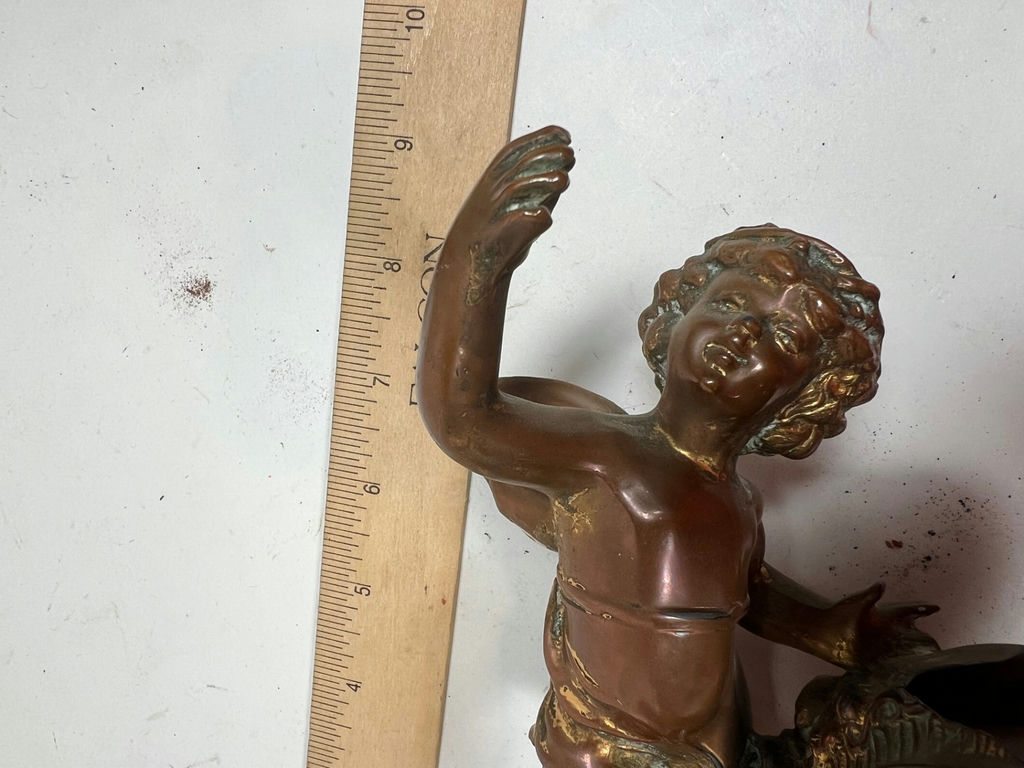 Bronze cherub clock statue - image 7 of 7