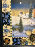 Framed Winter Landscape with Floral Border - thumbnail 2 of 5