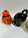 Halloween ceramic set: Bella Casa by Ganz dish, pumpkin jar, and black cat figurine - thumbnail 3 of 6