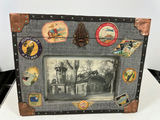 Vintage travel trunk photo frame with sticker collage 10 X 8 - thumbnail 1 of 4