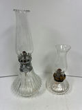 Pair of glass hurricane lamps - thumbnail 1 of 4
