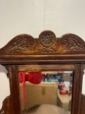 Carved wooden wall-mounted mirror with shelf from 1900's - thumbnail 3 of 6