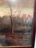 Framed landscape painting with size note and Common Prayer page - thumbnail 3 of 3