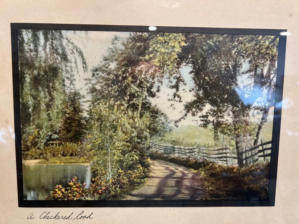 Framed landscape print titled 'A Checkered Road' 14 X 11 - image 3 of 4