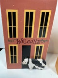 Three decorative wooden houses with animals and autumn greetings - thumbnail 2 of 6
