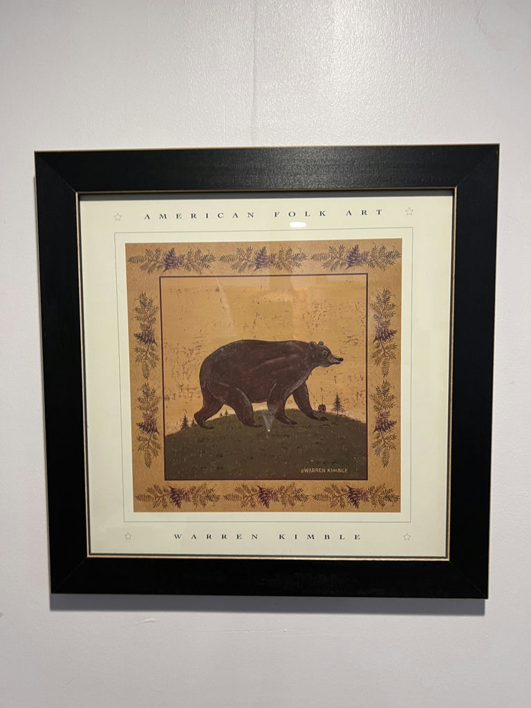 Framed Bear Print by Warren Kimble - 17" X 17" - image 1 of 3