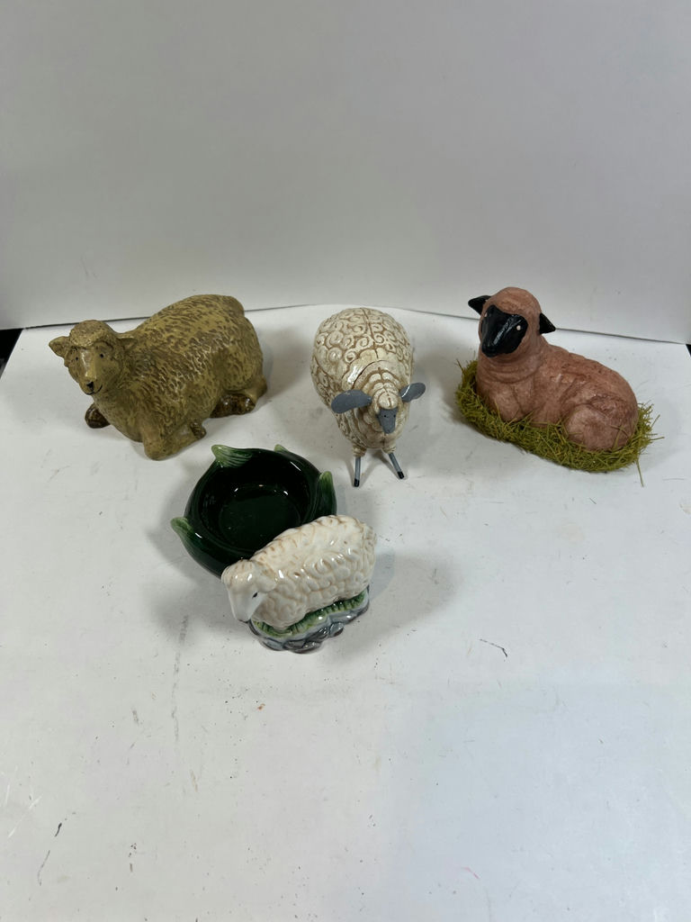 Assorted ceramic sheep figurines - image 1 of 5