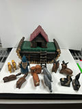 NOAH'S ARK - Wooden log-cabin playset with animal figurines - thumbnail 1 of 6