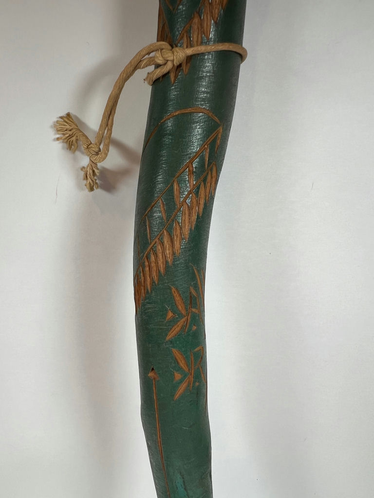 Carved wooden head on decorative staff - 21" Long - image 4 of 6