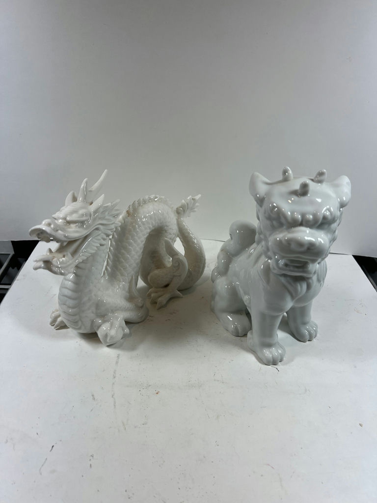 Dragon and Foo Dog ceramic figurines - image 2 of 7