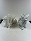 Dragon and Foo Dog ceramic figurines - thumbnail 2 of 7