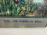Stained-glass landscape panel with trees and irises 40 X 25 - thumbnail 2 of 5
