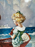 Coca-Cola 50th Anniversary Tin Sign with Man and Girl 15 x 9 - thumbnail 5 of 5