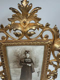 Antique gilded ornate photo frame with Victorian portrait - thumbnail 3 of 4