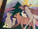 Wildlife-themed area rug with wolves, bear and moose - 60" x 36" - thumbnail 2 of 6
