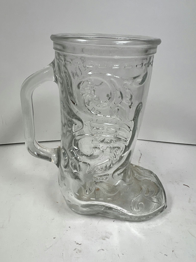 Three cowboy boots and a boot-shaped glass mug - image 4 of 5