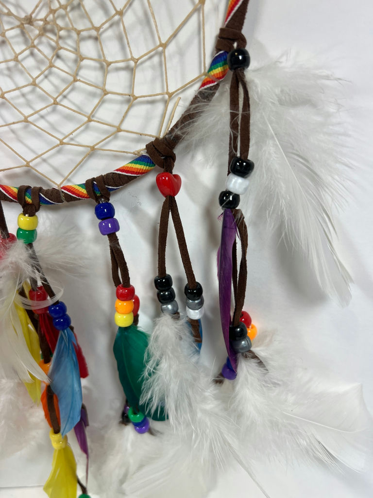 Colorful Dreamcatcher with Beads and Feathers - image 3 of 4