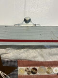 American flag textile art with button stripes  15 X 12 - thumbnail 3 of 4