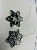 Etched glass star-shaped and flower-shaped ornaments - thumbnail 1 of 4