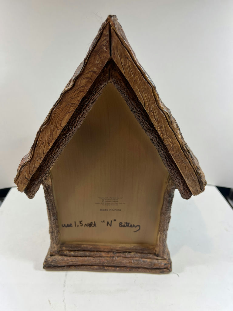 Thomas Kinkade Rustic house-shaped clock with landscape scene - image 4 of 5