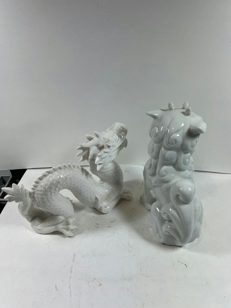 Dragon and Foo Dog ceramic figurines - image 5 of 7