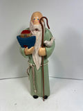 Wooden NOAH figurine with boat, staff, and dove - thumbnail 1 of 4