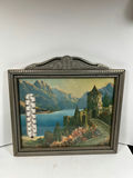Framed landscape print with built-in thermometer - thumbnail 1 of 4