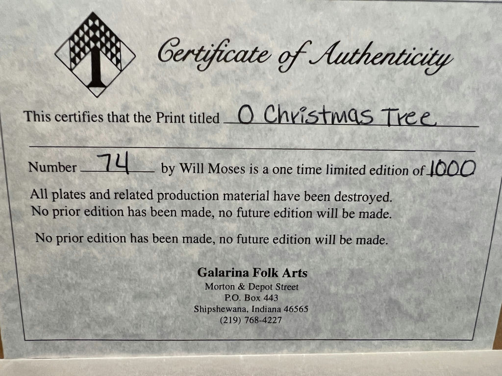 O Christmas Tree - Will Moses Limited Edition Print 24" X 22" - image 8 of 8