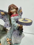 Angel figurine with inscribed rock and floral accents - thumbnail 2 of 4
