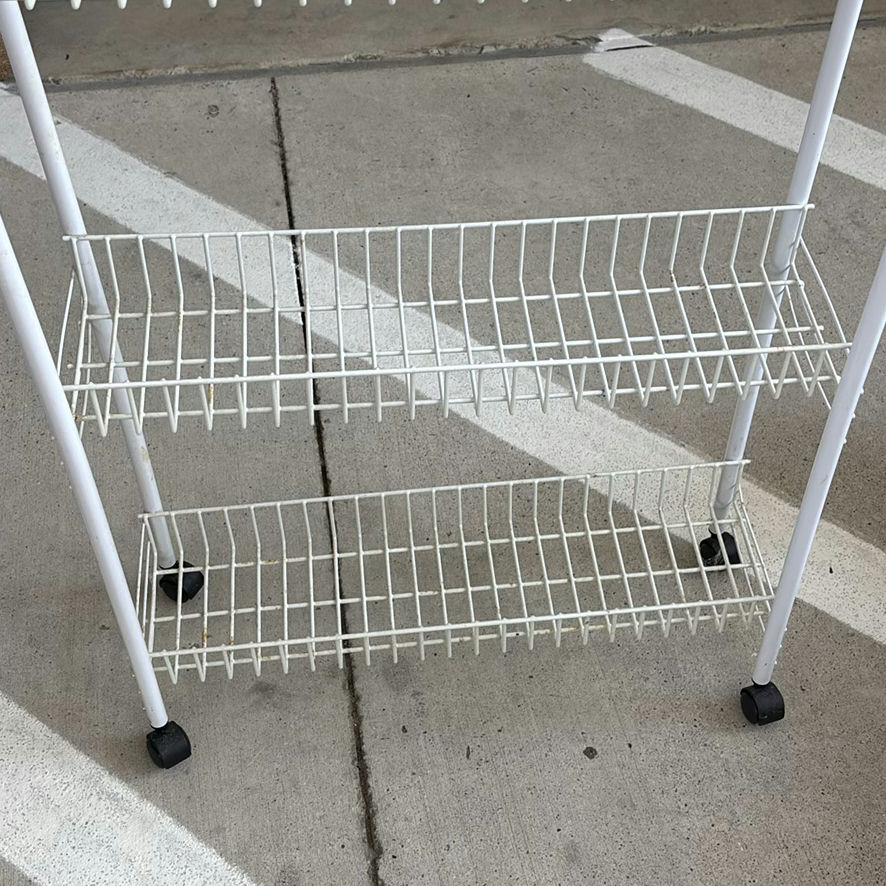 Plastic Shelving Unit and Wire Rolling Storage Cart - image 4 of 7