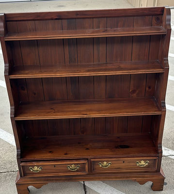 Wooden Bookshelf with Drawers and Wooden Nightstand - Image 1 of 9