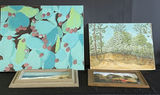 Ruth Shirley paintings: turquoise botanical abstract and landscape scenes - thumbnail 1 of 4