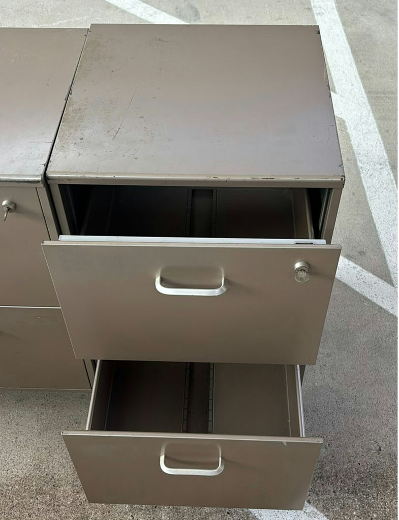 Two Metal Two-Drawer Filing Cabinets - image 2 of 4