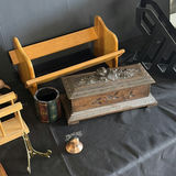 Assorted vintage wooden miniatures, boxes, and metal decor - thumbnail 6 of 7