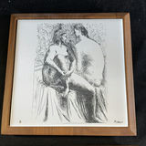 Three framed line drawings of nude figures - thumbnail 4 of 4
