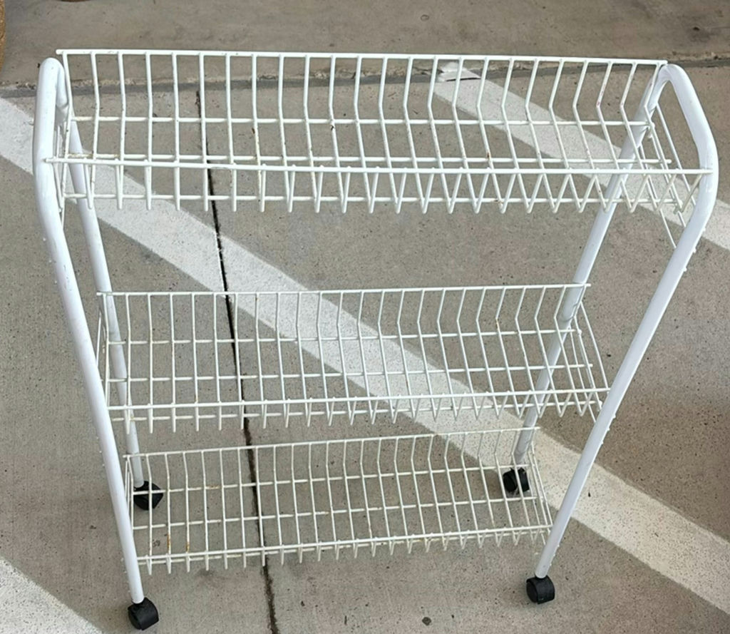 Plastic Shelving Unit and Wire Rolling Storage Cart - image 3 of 7