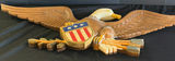 Carved wooden eagle with shield and flag-pattern boards - thumbnail 1 of 9